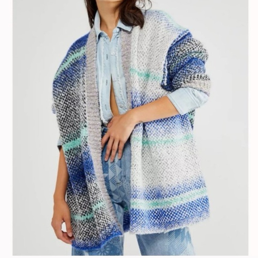 Free People Daydreamer Cardigan Sparkling Seas Size XS Extra Small - Picture 6 of 12